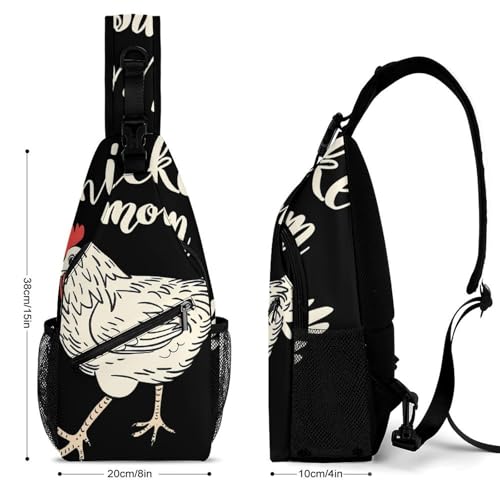 Chicken Mom Sling Backpack Crossbody Bags with Pocket for Women And Men Chest Bag for Travel Hiking2