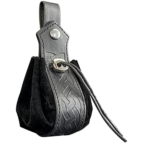 HiiFeuer Medieval Faux Leather Drawstring Pouch Cover