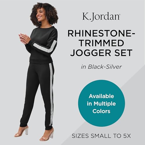 K Jordan Women's Rhinestone-Trimmed Jogger Set2