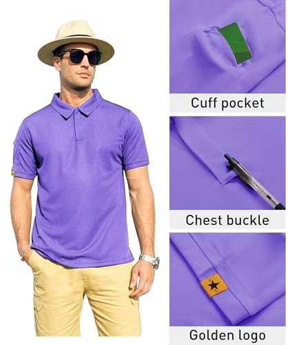 Image of ZITY Mens Polo Shirt Short Sleeve Sports Tactical T-Shirt Athletic Golf Polos Daily Casual Stylish Collared Shirts for Men