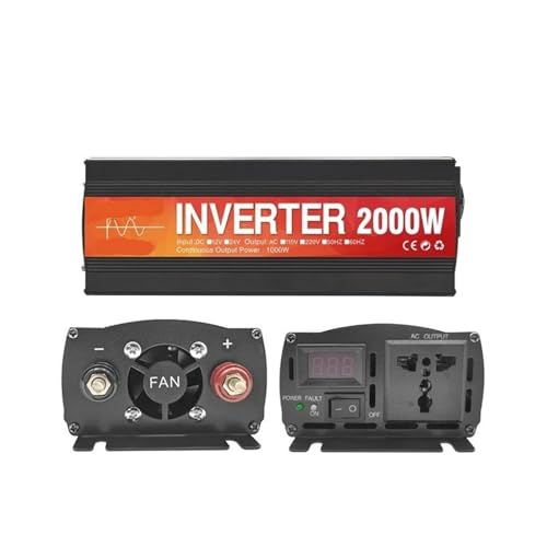 Inversor Corriente Coche Convertidores Voltaje 1000W 1600W 2000W Inversor Coche Onda Sinusoidal para Pura Energía Solar DC 12V 24V 48V 60V AC 220V 50Hz 60Hz(2000W Universal,48V)