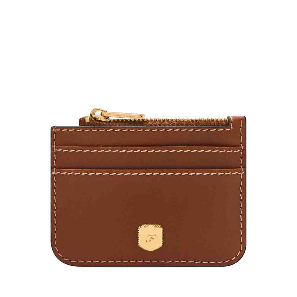 Fossil Women's Lennox Brown Leather Card Case, SL10078200
