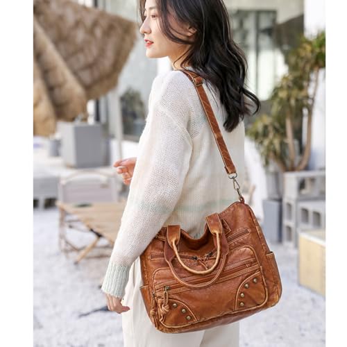 Image of Hobo Handbag and Purses for Women,Top Handle Satchel Purse Tote Shoulder Bags Faux Leather for Ladies