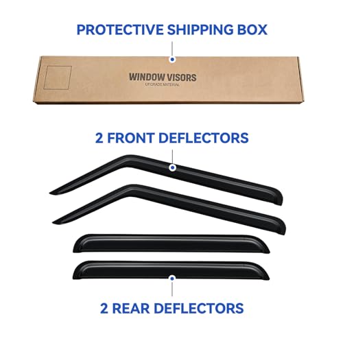Image of Window Visors Rain Guards for 2006-2010 Jeep Commander, Out-Channel Window Vent Wind Deflectors Visors Shades for 06-10 Jeep Commander
