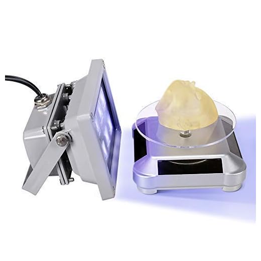 Impresora 3D de resina de luz UV de curado Impresora fotosensible Solidificar 6W Luces Piezas para DLP con plataforma giratoria solar Soporte giratorio de 360 ​​° para Curado UV, Catálisis Fotoquímica