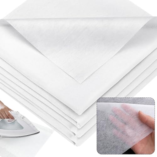 KOVSGQ Entoilage Thermocollant Couture Tissu Thermocollant ThermocollanteTissus Fer à Repasser 300x100cm Tissus non Tissés Blanc 25g/m² pour Plis de...