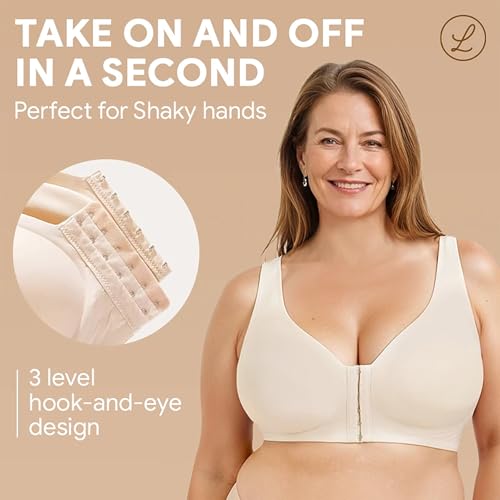 Lyzlook Bras Front Closure, LunaHug - Seamless Front Buckle Cross Back Shaping Bra2