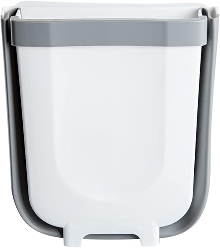 Miniatura 8 de Restaurantware RW Base - Cubo de basura plegable de 11.4 x 10 x 7.1 pulgadas, 1 bote de basura plegable, con ranura en forma de U, color gris, placa