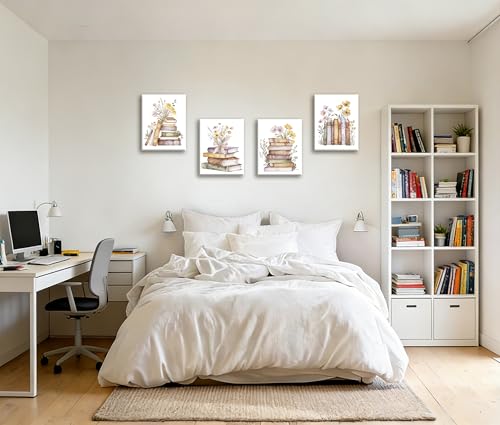 Image of Frimeeme Book Canvas Wall Art, Framed, Set of 4, 8x10 Inch