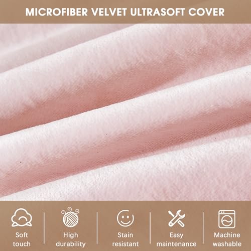 Image of Bean Bag Chairs for Adults - Memory Foam Furniture BeanBag Chair - Kids /Teens Sofa with Soft Micro Fiber Cover - Round Fluffy Couch for Living Room Bedroom College Dorm - 4 ft, Pink