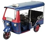 Räder beweglich Lenzbach TukTuk Autorikscha Taxi aus Metall 26 cm mit Dreirad Blechmodell Oldtimer Nostalgie Blech Tuk Tuk Asien Urlaub