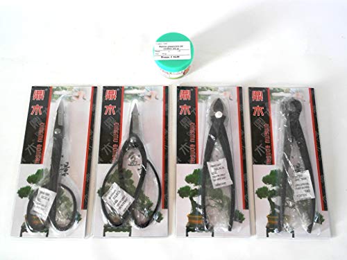 Pollice Verde Bonsai Pruning Kit - 4 Tools and Putty