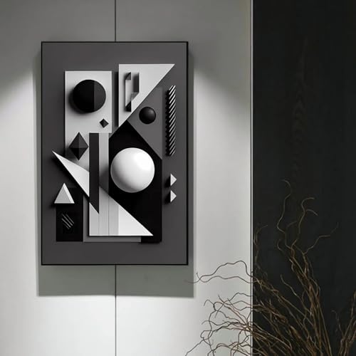 Affiche HD imprimée relief 3D art abstrait avec cadre - 4