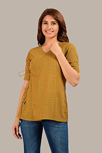 Image of COTLAND Fashions Jaipuri Cotton Angrakha Style Top for Women (Partial Open)