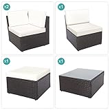 Polyratten Lounge 5 Teilig Sitzgruppe Gartenmöbel Garnitur für 3-4 Personen - 6