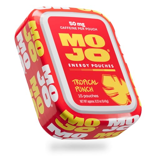 Image of MOJO Energy Pouches, Tropical Punch Flavor, 50 mg per Caffeine Pouch, 15 Pouches, Single Pack