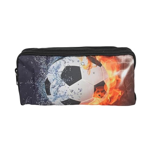 VoxelTek Trousse Scolaire, Trousse Scolaire Garcon pour garçons et Filles, estuche Football Multifonction, Trousse à Crayons en Polyester Durable avec...