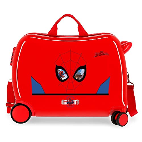 Marvel Spiderman Protector Maleta Infantil Rojo 50x39x20 cms Rígida ABS Cierre de combinación lateral 34L 1,8 kgs 4 Ruedas Equipaje de Mano