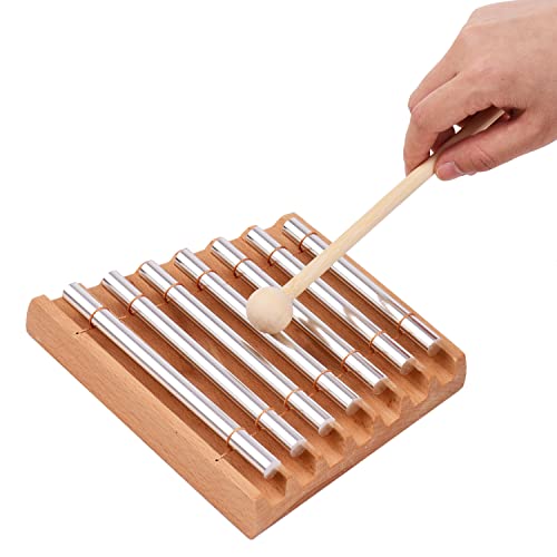 JIEBA Sinos de madeira em 1 tom com martelo para percussão para oração, ioga, meditação musical, cam