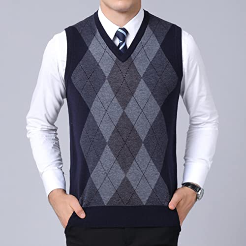 Chaleco de tejido con diseño de cuadros y acabado elástico suave 4