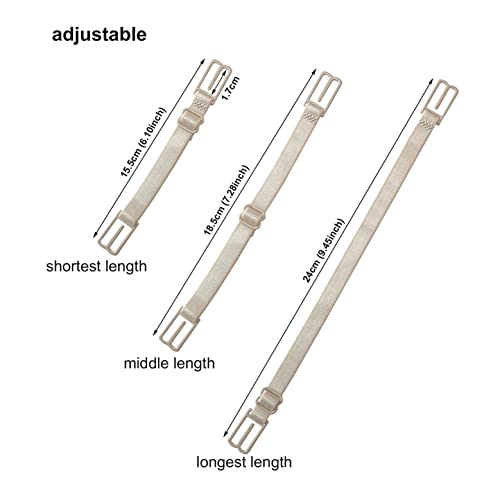 Lucsis Bra Strap Holders Non Slip Elastic Banding, Bra Strap Clips For The Back, Cross Back Convertors (Beige, Black) #TOP1