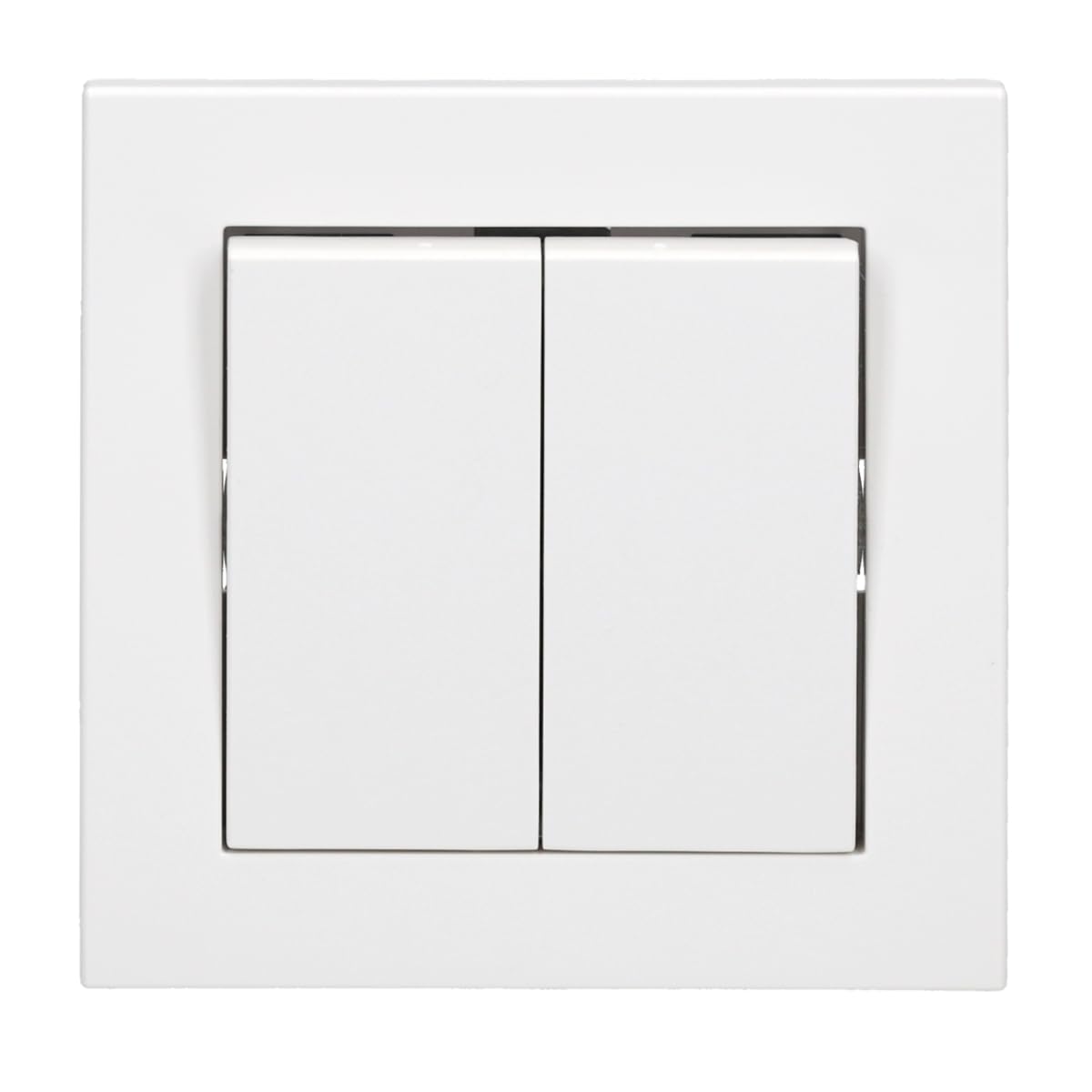 Pana_sonic Karre Plus 55 10er Komplett-Set: WDTM01092NC Serienschalter Einsatz + WDTR00091WH Serienwippe weiß 55x55 mm + WDTF00012WH Abdeckrahmen 1-fach, weiß 55x55 mm