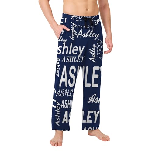 Custom Pajama Pants for Men Women, Personalized Funny PJ Pants Pajama Bottoms Sleepwear Gifts Design with Name Text2