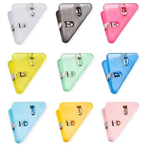 45 Pièces Pince à Document Trombones Triangulaires Clips de Protection des Coins en Papier Clips de Coin de Livre de Documents Clips de Reliure Transparents...