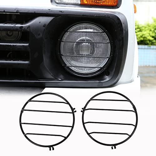 DIYUCAR Lot de 2 pièces/ensemble de protection pour phare de voiture en alliage d'aluminium, garniture décorative pour phare NIVA