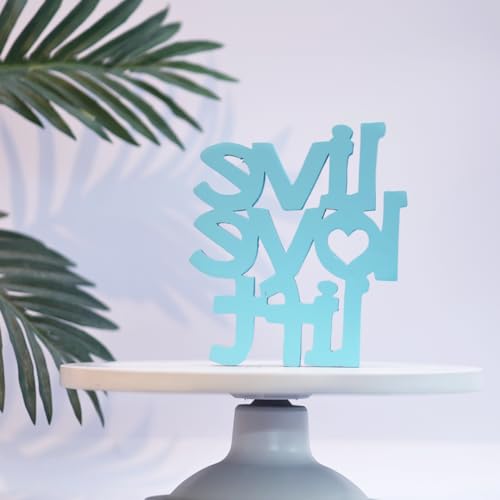 Image of NUKKAD TALES Live Love Lift Blue Quirky Showpiece Home Decor Items Decorative Items for Book Shelf Birthday Gift Items Gift for Gym Lovers (6 x 6.70 inch)
