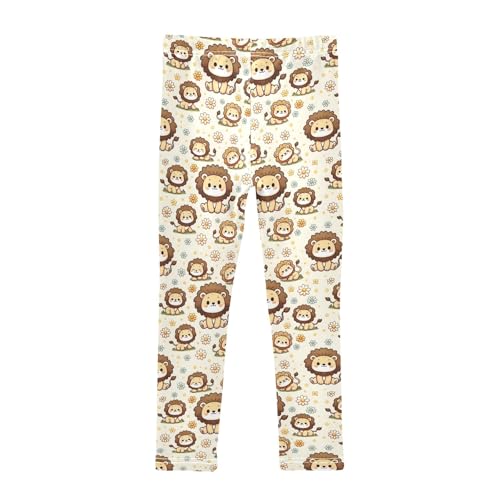 Cartoon Little Lion Daisy Girls Leggings Kids Yoga Pants Athletic Tights Pants 4-10 Years2