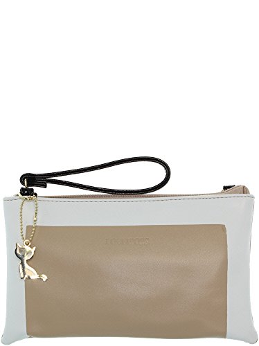 Pochette Beige Et Blanche Lollipops WAKE CLUTCH Similicuir 21702 BEIGE