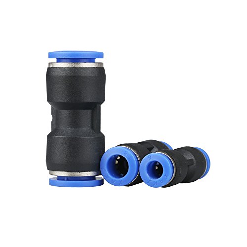 Earth Star - Conector de tráquea neumático de plástico rápido y fácil acceso PU a través de conector PU-4 paquetes de 5 unidades