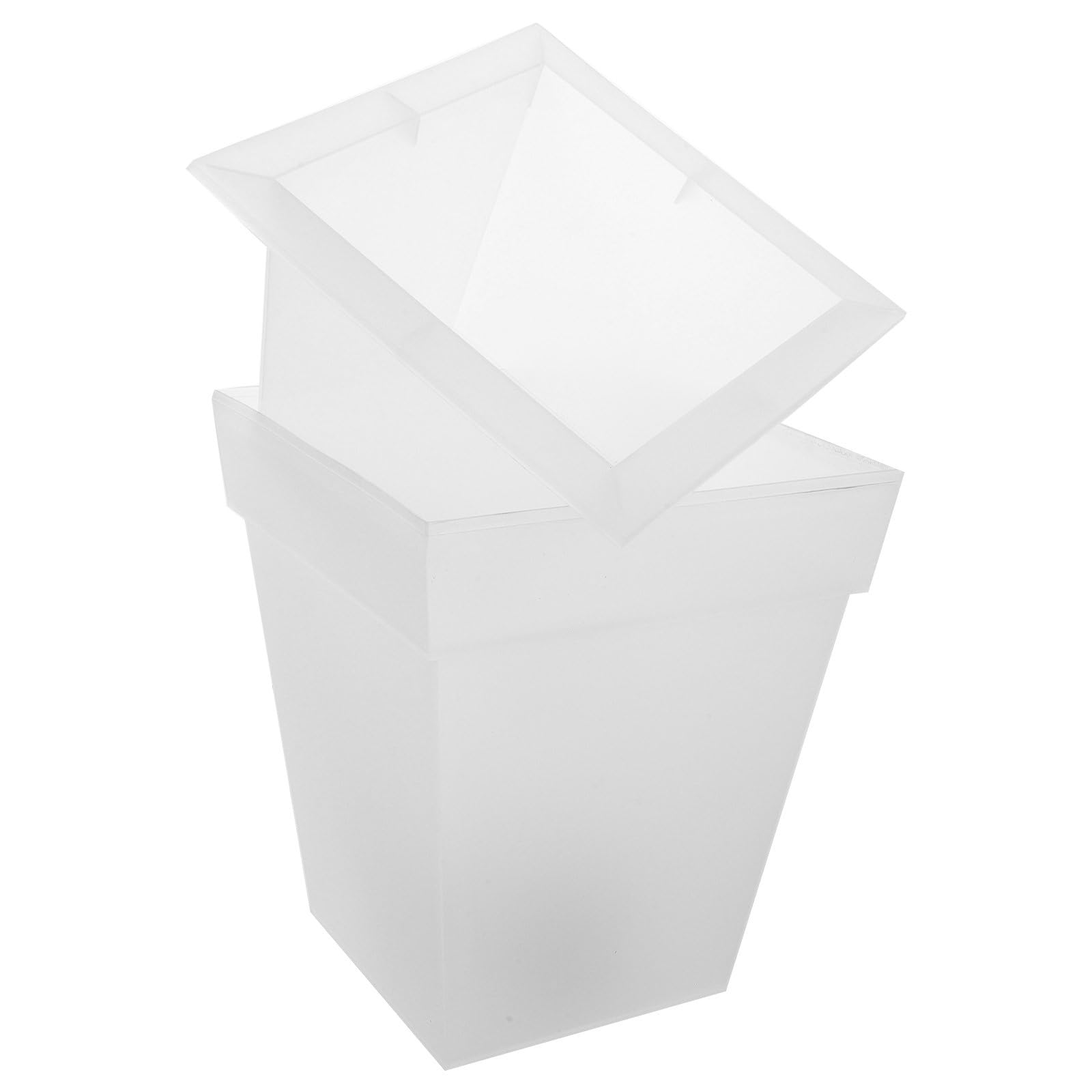 Vaso Luminoso Quadrato Solare 1.2v/300mah 4led Ip44 | Plastico Bianco, Modellazione Realistica, per Cortile e Festa All'aperto
