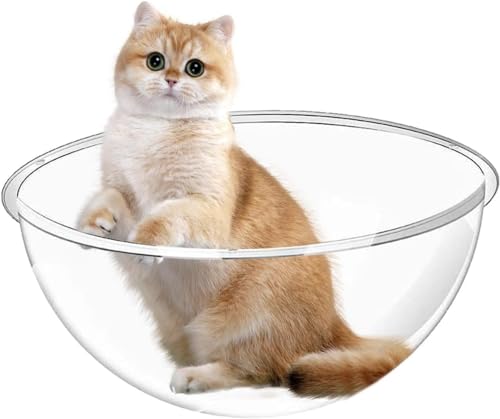 猫の巣アクリル巣 - キャットタワー宇宙船 透明ハンモック アクリル製家具透明ドームカバー キャットハウス クリアドームカバー交換用猫おもちゃベッド 屋内猫用傷防止猫おもちゃベッド 窓止まり木 ツリータワー