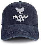 Chicken Hat for Men Dad Daddy Papa, Adjustable Farm Rooster Baseball Cap, Christmas Fathers Day Birthday Chicken Gifts for Father Grandpa Farmer Navy