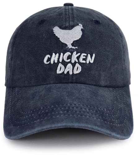 Chicken Hat for Men Dad Daddy Papa, Adjustable Farm Rooster Baseball Cap, Christmas Fathers Day Birthday Chicken Gifts for Father Grandpa Farmer Navy