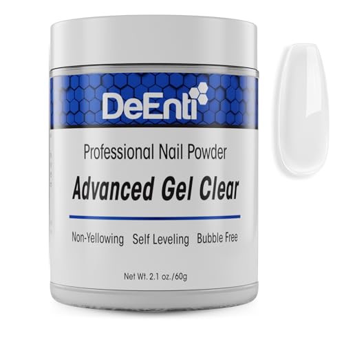 DeEnti Acrylic Nail Powder - 2oz Advanced Gel Clear|Professional Grade Bubble-Free Acrylic Powder for Nails | Long-Lasting Chip-Resistant Nail Acrylic Powder for Carving Extensions & Fake Nails