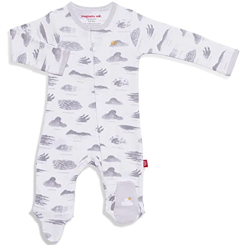 Image of Magnetic Me 100% Organic Cotton Magnetic Baby Footie Pajamas | Super Soft Cotton Fabric