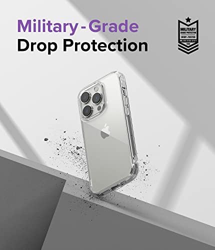 Ringke Fusion Compatible with iPhone 14 Pro Case, Anti-Scratch Minimal Yellowing Clear Hard Back Shockproof Bumper Cover for iPhone 6.1-Inch (2022) - Transparent