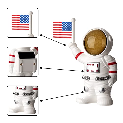 Solarxia Cute Car Ornament, Car Dashboard Decorations, Astronaut Figure Waving American Flag With Solar Energy For Auto Ornament, Office And Bedroom Decor #TOP2
