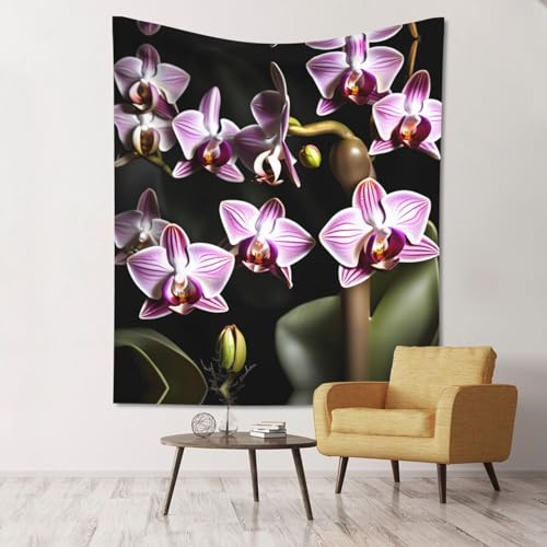 Tapisserie murale orchidée cloche pour relooker un mur sans percer