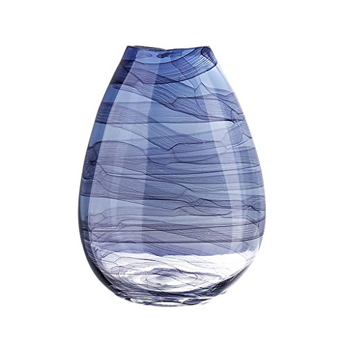 Vase en vitrail fait à la main de 14,5 pouces pour décoration de maison moderne et artisanat d'art