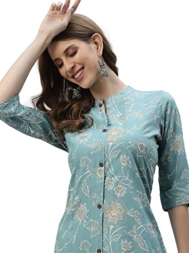 Stylum-Womens-Floral-Print-Rayon-A-Line-Kurta