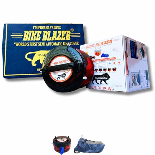 Image of BIKEBLAZER Semi-Automatic Full Body Bike Covers - Heavy Duty Device | Water Resistant | UV Safe | 100% Dust Proof | Anti-Theft & Scratch Proof Covers, Compatible with All Triumph Motorcycles RPJ