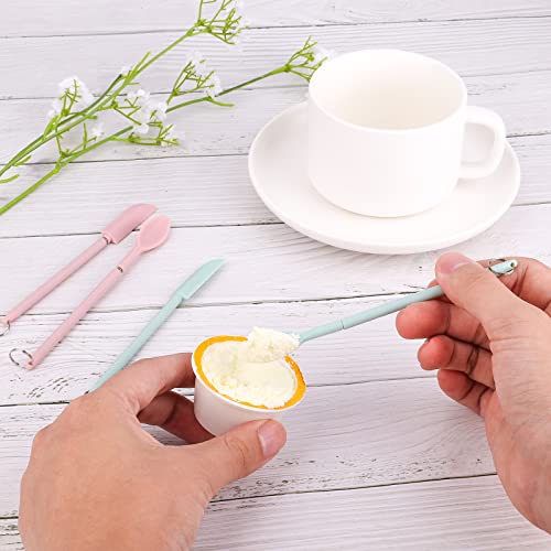 Telescoping Spatula And Spoon, 4Pcs Mini Spatula Silicone For Cosmetics Retractable Thin Jar Scraper Spatula Set Multifunctional Small Silicone Spatula For Makeup Kitchen Food Narrow Bottle Can #TOP5