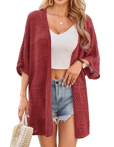 Image of GRACE KARIN Women Lightweight Summer Cardigan Crochet Knit Kimono Sweaters