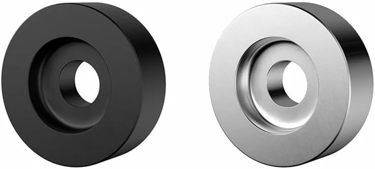 Miniatura 6 de Adaptador de 45 RPM, para tocadiscos de vinilo de 7 pulgadas y tocadiscos técnicos, adaptador de cúpula de aluminio sólido 45 platanegro (negro)