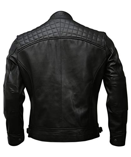Mens Genuine Leather Biker Jacket Black | Vintage Brown Distressed Lambskin Motorcycle Jackets for Men3
