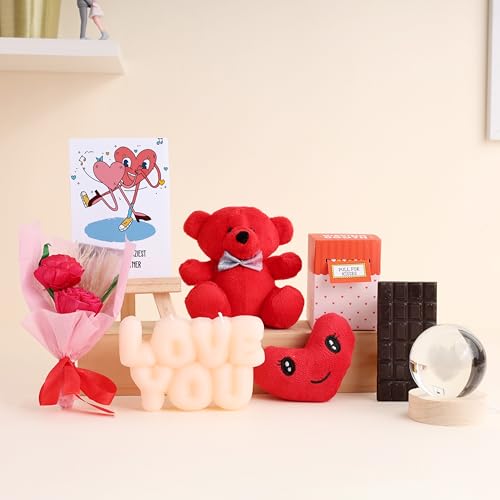 Image of Oye Happy - Romantic Glitter Hamper | Surprise Glitter Love Gift Box with 8 Romantic Gifts | Cute Couple Gift for Anniversary, Valentine's Day & Special Moments